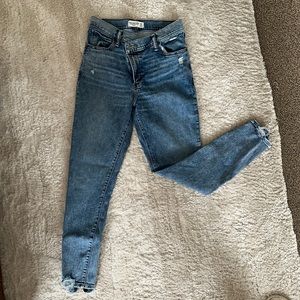 Abercrombie and Fitch Skinny leg denim with crossover waist